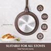imageSENSARTE Nonstick Frying Pan Skillet Granite Coating Omelette Pan Healthy Stone Cookware Chefs Pan PFOA Free Toffee Brown 8 Inch