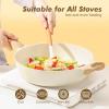 imageSENSARTE Nonstick Frying Pan Skillet with Lid 12 Inch Large Deep Frying Pan 5 Qt Non Stick Saute Pan with Cover Induction Pan Healthy Non Toxic Cooking Pan with Helper Handle PFOA PFOS FreeCeramic White