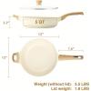 imageSENSARTE Nonstick Frying Pan Skillet with Lid 12 Inch Large Deep Frying Pan 5 Qt Non Stick Saute Pan with Cover Induction Pan Healthy Non Toxic Cooking Pan with Helper Handle PFOA PFOS FreeCeramic White