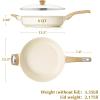 imageSENSARTE Nonstick Frying Pan Skillet with Lid 12 Inch Large Deep Frying Pan 5 Qt Non Stick Saute Pan with Cover Induction Pan Healthy Non Toxic Cooking Pan with Helper Handle PFOA PFOS FreeCeramic White