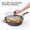 imageSENSARTE Nonstick Frying Pan Skillet with Lid 12 Inch Large Deep Frying Pan 5 Qt Non Stick Saute Pan with Cover Induction Pan Healthy Non Toxic Cooking Pan with Helper Handle PFOA PFOS FreeClassic Black
