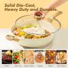 imageSENSARTE Nonstick Frying Pan Skillet with Lid 12 Inch Large Deep Frying Pan 5 Qt Non Stick Saute Pan with Cover Induction Pan Healthy Non Toxic Cooking Pan with Helper Handle PFOA PFOS FreeCeramic White