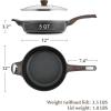 imageSENSARTE Nonstick Frying Pan Skillet with Lid 12 Inch Large Deep Frying Pan 5 Qt Non Stick Saute Pan with Cover Induction Pan Healthy Non Toxic Cooking Pan with Helper Handle PFOA PFOS FreeClassic Black