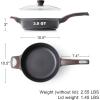 imageSENSARTE Nonstick Frying Pan Skillet with Lid 12 Inch Large Deep Frying Pan 5 Qt Non Stick Saute Pan with Cover Induction Pan Healthy Non Toxic Cooking Pan with Helper Handle PFOA PFOS FreeClassic Black