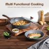 imageSENSARTE Nonstick Frying Pan Skillets Swiss Granite Coating Omelette Pans Healthy Cookware Chefs Pan Free of Intentionally Added PFOA 9511125 InchGray