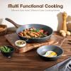 imageSENSARTE Nonstick Frying Pan Skillets Swiss Granite Coating Omelette Pans Healthy Cookware Chefs Pan Free of Intentionally Added PFOA 9511125 InchGray