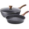 imageSENSARTE Nonstick Frying Pan Skillets Swiss Granite Coating Omelette Pans Healthy Cookware Chefs Pan Free of Intentionally Added PFOA 9511125 InchGray