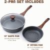 imageSENSARTE Nonstick Frying Pan Skillets Swiss Granite Coating Omelette Pans Healthy Cookware Chefs Pan Free of Intentionally Added PFOA 9511125 InchGray