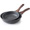 imageSENSARTE Nonstick Frying Pan Skillets Swiss Granite Coating Omelette Pans Healthy Cookware Chefs Pan Free of Intentionally Added PFOA 9511125 InchGray