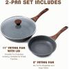 imageSENSARTE Nonstick Frying Pan Skillets Swiss Granite Coating Omelette Pans Healthy Cookware Chefs Pan Free of Intentionally Added PFOA 9511125 InchGray
