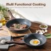 imageSENSARTE Nonstick Frying Pan Skillets Swiss Granite Coating Omelette Pans Healthy Cookware Chefs Pan Free of Intentionally Added PFOA 9511125 InchGray