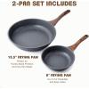 imageSENSARTE Nonstick Frying Pan Skillets Swiss Granite Coating Omelette Pans Healthy Cookware Chefs Pan Free of Intentionally Added PFOA 9511125 InchGray