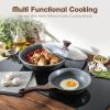 imageSENSARTE Nonstick Frying Pan Skillets Swiss Granite Coating Omelette Pans Healthy Cookware Chefs Pan Free of Intentionally Added PFOA 9511125 InchGray
