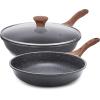 imageSENSARTE Nonstick Frying Pan Skillets Swiss Granite Coating Omelette Pans Healthy Cookware Chefs Pan Free of Intentionally Added PFOA 9511125 InchGray
