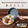 imageSENSARTE Nonstick Frying Pan Skillets Swiss Granite Coating Omelette Pans Healthy Cookware Chefs Pan Free of Intentionally Added PFOA 9511125 InchGray