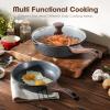 imageSENSARTE Nonstick Frying Pan Skillets Swiss Granite Coating Omelette Pans Healthy Cookware Chefs Pan Free of Intentionally Added PFOA 9511125 InchGray