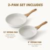imageSENSARTE Nonstick Frying Pan Skillets Swiss Granite Coating Omelette Pans Healthy Cookware Chefs Pan Free of Intentionally Added PFOA 9511125 InchWhite
