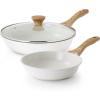 imageSENSARTE Nonstick Frying Pan Skillets Swiss Granite Coating Omelette Pans Healthy Cookware Chefs Pan Free of Intentionally Added PFOA 9511125 InchWhite