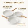 imageSENSARTE Nonstick Frying Pan Skillets Swiss Granite Coating Omelette Pans Healthy Cookware Chefs Pan Free of Intentionally Added PFOA 9511125 InchWhite