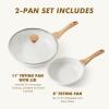 imageSENSARTE Nonstick Frying Pan Skillets Swiss Granite Coating Omelette Pans Healthy Cookware Chefs Pan Free of Intentionally Added PFOA 9511125 InchWhite