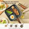 imageSENSARTE Nonstick Grill Pan for Stove Tops Versatile Griddle with Pour Spouts Square Big Cooking Surface Durable Skillet Indoor ampamp Outdoor Grilling PFOA Free 95 InchGray Granite3 Section