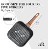 imageSENSARTE Nonstick Grill Pan for Stove Tops Versatile Griddle with Pour Spouts Square Big Cooking Surface Durable Skillet Indoor ampamp Outdoor Grilling PFOA Free 95 InchGray Granite