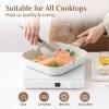 imageSENSARTE Nonstick Grill Pan for Stove Tops Versatile Griddle with Pour Spouts Square Big Cooking Surface Durable Skillet Indoor ampamp Outdoor Grilling PFOA Free 95 InchWhite Ceramic