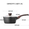 imageSENSARTE Nonstick Sauce Pan with Glass Lid Saucepan for Stove Top Healthy Nonstick Pot with Lid Small Soup Pan Milk Pan PFOA Free 15 Quart
