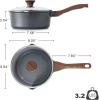imageSENSARTE Nonstick Saucepan with Lid 15 Quarts Small Pot with Swiss Granite Coating Staycool Handle Multipurpose Handy Sauce Pot Small Kitchen Cooking Pot Induction Comptable PFOA FreeGray Granite