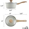 imageSENSARTE Nonstick Saucepan with Lid 15 Quarts Small Pot with Swiss Granite Coating Staycool Handle Multipurpose Handy Sauce Pot Small Kitchen Cooking Pot Induction Comptable PFOA FreeWhite Ceramic