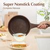 imageSENSARTE Nonstick Saucepan with Lid 15 Quarts Small Pot with Swiss Granite Coating Staycool Handle Multipurpose Handy Sauce Pot Small Kitchen Cooking Pot Induction Comptable PFOA FreeToffee Brown