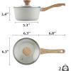imageSENSARTE Nonstick Saucepan with Lid 15 Quarts Small Pot with Swiss Granite Coating Staycool Handle Multipurpose Handy Sauce Pot Small Kitchen Cooking Pot Induction Comptable PFOA FreeWhite Ceramic