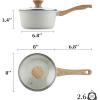 imageSENSARTE Nonstick Saucepan with Lid 15 Quarts Small Pot with Swiss Granite Coating Staycool Handle Multipurpose Handy Sauce Pot Small Kitchen Cooking Pot Induction Comptable PFOA FreeWhite Ceramic