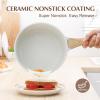 imageSENSARTE Nonstick Saucepan with Lid 15 Quarts Small Pot with Swiss Granite Coating Staycool Handle Multipurpose Handy Sauce Pot Small Kitchen Cooking Pot Induction Comptable PFOA FreeWhite Ceramic