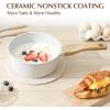 imageSENSARTE Nonstick Saucepan with Lid 15 Quarts Small Pot with Swiss Granite Coating Staycool Handle Multipurpose Handy Sauce Pot Small Kitchen Cooking Pot Induction Comptable PFOA FreeWhite Ceramic