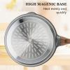 imageSENSARTE Nonstick Skillet Deep Frying Pan 101112inch Saute Pan with Lid Staycool Handle Healthy Stone Cookware Cooking Pan Induction Compatible 10Inch35QTClassic Granite