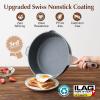imageSENSARTE Nonstick Skillet Deep Frying Pan 101112inch Saute Pan with Lid Staycool Handle Healthy Stone Cookware Cooking Pan Induction Compatible 10Inch35QTClassic Granite
