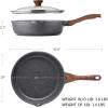 imageSENSARTE Nonstick Skillet Deep Frying Pan 101112inch Saute Pan with Lid Staycool Handle Healthy Stone Cookware Cooking Pan Induction Compatible 10Inch35QTClassic Granite