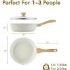 imageSENSARTE Nonstick Skillet Deep Frying Pan 101112inch Saute Pan with Lid Staycool Handle Healthy Stone Cookware Cooking Pan Induction Compatible 10Inch35QTWhite Ceramic