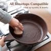 imageSENSARTE Nonstick Skillet Deep Frying Pan 101112inch Saute Pan with Lid Staycool Handle Healthy Stone Cookware Cooking Pan Induction Compatible 10Inch35QTToffee Brown