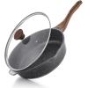 imageSENSARTE Nonstick Skillet Deep Frying Pan 101112inch Saute Pan with Lid Staycool Handle Healthy Stone Cookware Cooking Pan Induction Compatible 10Inch35QTClassic Granite
