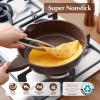 imageSENSARTE Nonstick Skillet Deep Frying Pan 101112inch Saute Pan with Lid Staycool Handle Healthy Stone Cookware Cooking Pan Induction Compatible 10Inch35QTToffee Brown