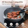 imageSENSARTE Nonstick Skillet Deep Frying Pan 101112inch Saute Pan with Lid Staycool Handle Healthy Stone Cookware Cooking Pan Induction Compatible 10Inch35QTClassic Granite