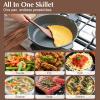 imageSENSARTE Nonstick Skillet Deep Frying Pan 101112inch Saute Pan with Lid Staycool Handle Healthy Stone Cookware Cooking Pan Induction Compatible 10Inch35QTClassic Granite