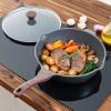 imageSENSARTE Nonstick Skillet Deep Frying Pan 101112inch Saute Pan with Lid Staycool Handle Healthy Stone Cookware Cooking Pan Induction Compatible 10Inch35QTClassic Granite