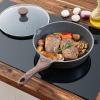 imageSENSARTE Nonstick Skillet Deep Frying Pan 101112inch Saute Pan with Lid Staycool Handle Healthy Stone Cookware Cooking Pan Induction Compatible 10Inch35QTClassic Granite