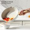 imageSENSARTE Nonstick Skillet Deep Frying Pan 101112inch Saute Pan with Lid Staycool Handle Healthy Stone Cookware Cooking Pan Induction Compatible 10Inch35QTWhite Ceramic