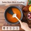 imageSENSARTE Nonstick Stock Pot with Lid 45 Quart Induction Cooking Pot with Tempered Glass Lid Stew Pot with Swiss Nonstick Granite Coating PFOA PFOS APEO Free GrayGray