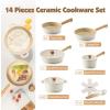 imageSENSARTE PASCA Ceramic Nonstick Pots and Pans Set 14pcs Healthy Cookware Set Nontoxic Induction Kitchen Cooking Set Dishwasher ampamp Oven Safe PFASPTFEPFOA Free