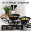 imageSENSARTE Pots and Pans Set Nonstick Cookware Set Kitchen Cooking Set Nonstick Dishwasher ampamp Oven Safe Induction Compatible Free of Intentionally Added PFOAPFOS 13pcs BlackNight Black